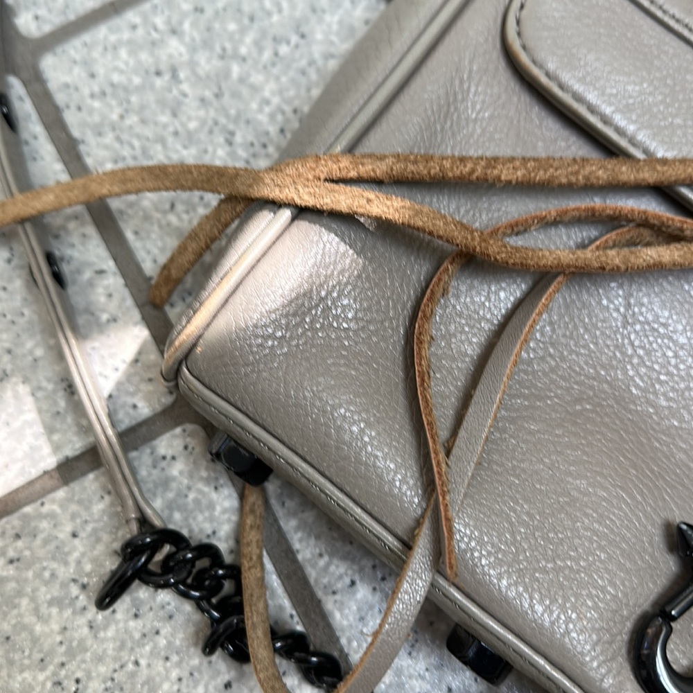 Rebecca Minkoff mini gray crossbody rareblack metal hardware excellent condition - Picture 9 of 12